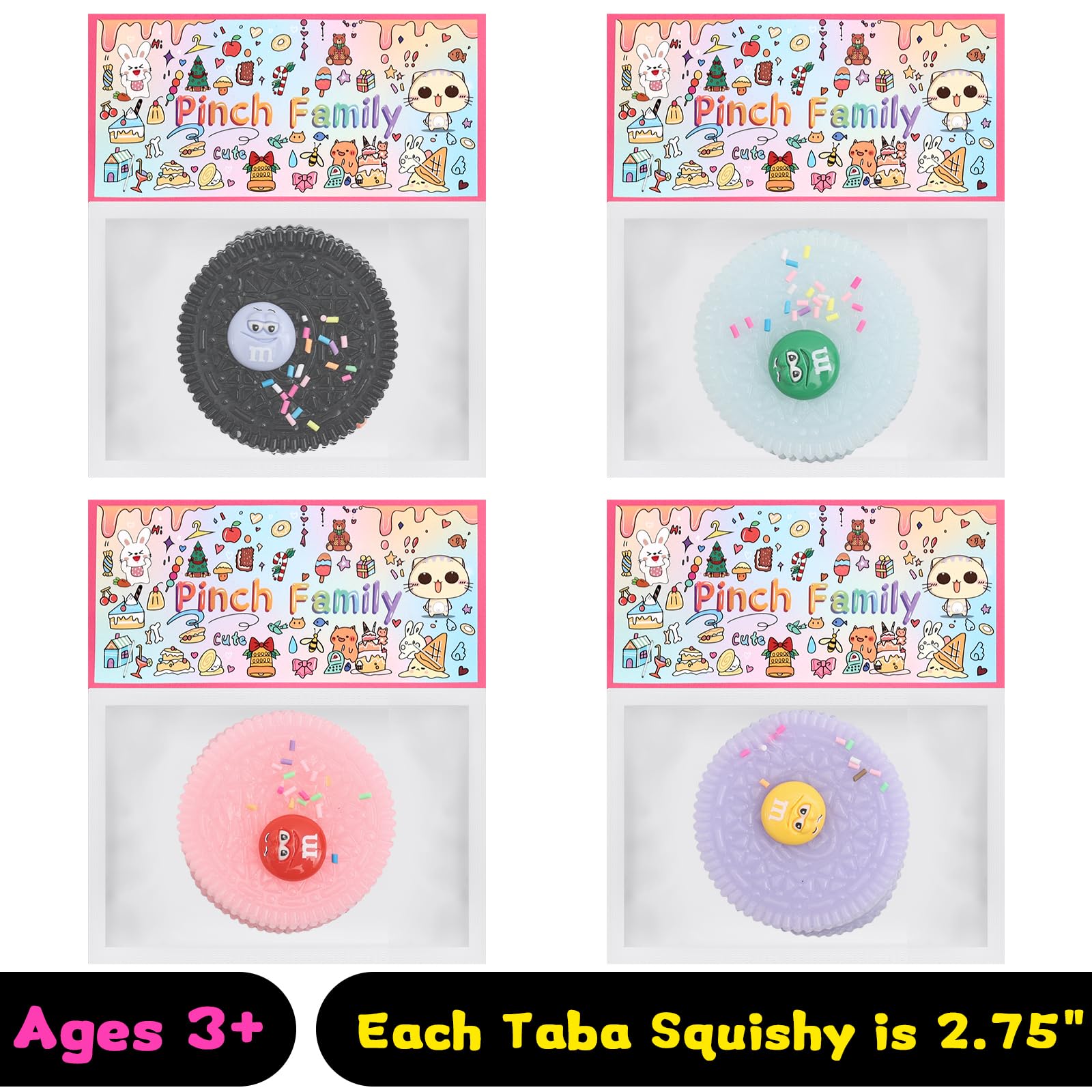 Taba Squishy Biscuit Toys 2-Pack – Sensory Fidget Stress Relief Squeeze Toy for Adults, Random Colors