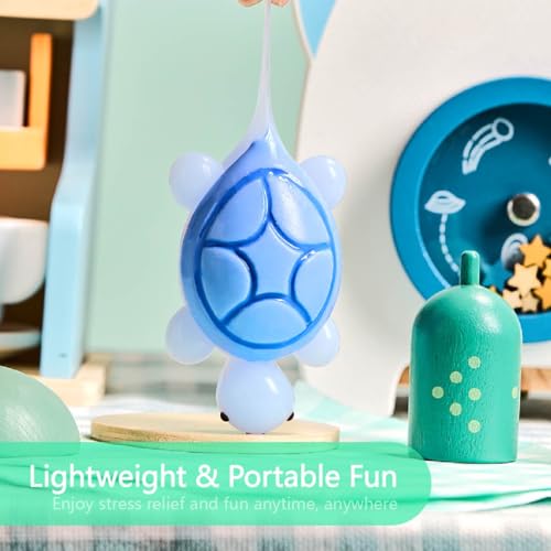 Taba Squishy Blue Turtle – Soft Silicone Stress Relief Toy for Kids & Adults, Kawaii Fidget Gift
