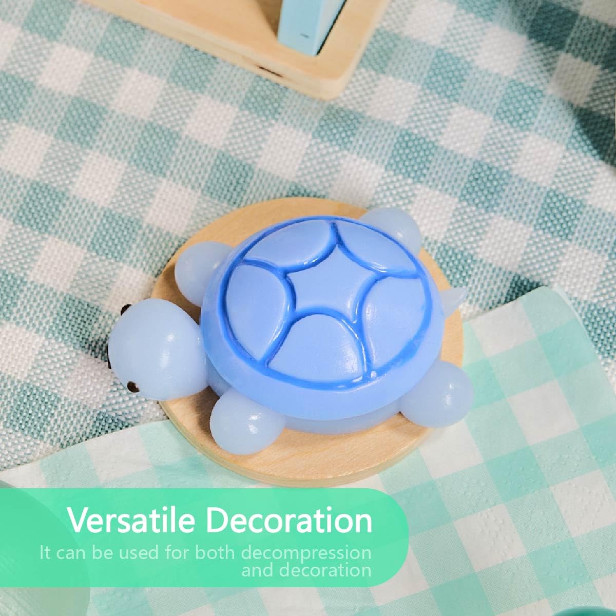 Taba Squishy Blue Turtle – Soft Silicone Stress Relief Toy for Kids & Adults, Kawaii Fidget Gift
