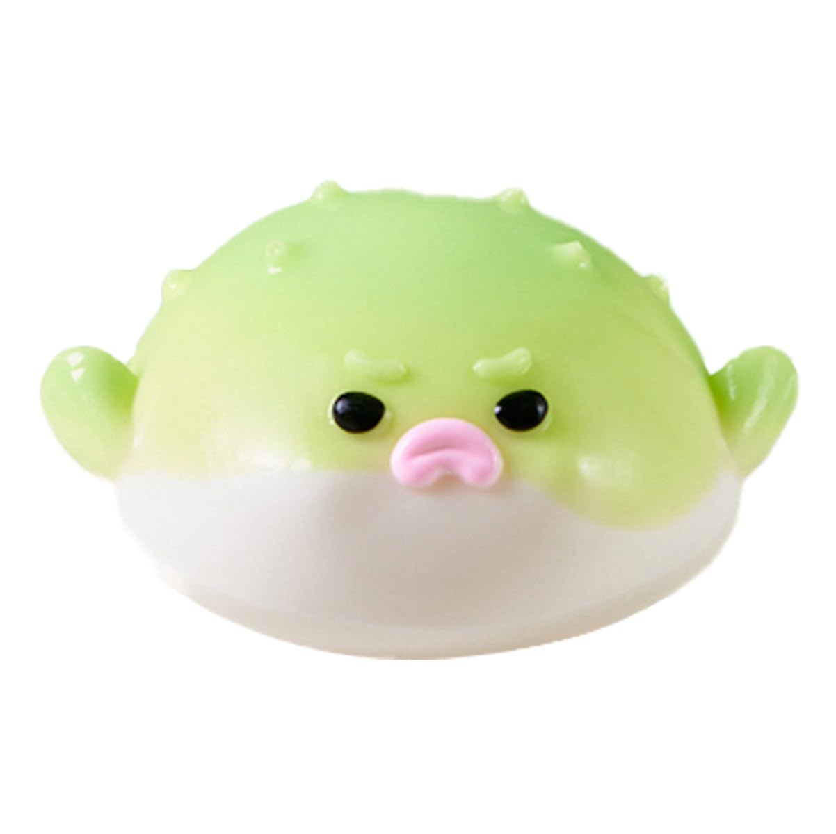 Taba Squishy Green Pufferfish – Kawaii Stress Relief Squeeze Toy, Soft Silicone Fidget Gift for Kids & Adults