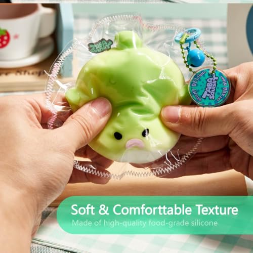 Taba Squishy Green Pufferfish – Kawaii Stress Relief Squeeze Toy, Soft Silicone Fidget Gift for Kids & Adults