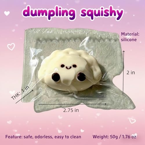 Taba Squishy Lucky Dumpling (50g) - Handmade Food-Grade Silicone Fidget Toy for Stress Relief, Soft & Sticky Squeeze Toy for Kids and Adults