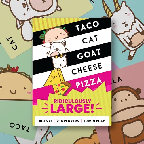 Taco Cat Goat Cheese Pizza Ridiculously Large Edition – Oversized Family Card Game for 2-8 Players, Ages 7+