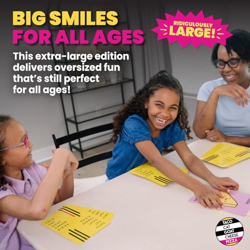 Taco Cat Goat Cheese Pizza Ridiculously Large Edition – Oversized Family Card Game for 2-8 Players, Ages 7+