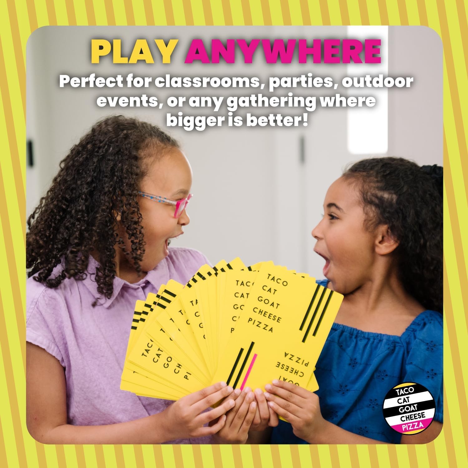 Taco Cat Goat Cheese Pizza Ridiculously Large Edition – Oversized Family Card Game for 2-8 Players, Ages 7+