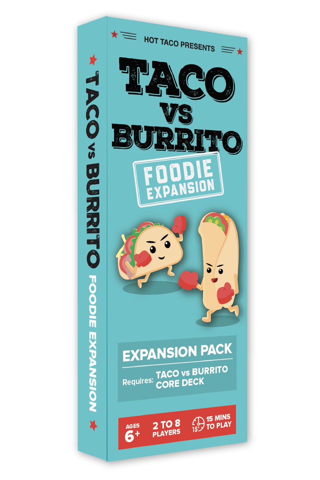Taco vs Burrito Foodie Expansion Pack – 30 New Cards, Tortilla Holders, Ages 7+