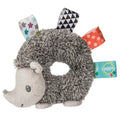 Taggies Heather Hedgehog Baby Rattle - 5-Inch Soft Ring Rattle with Satin Loop Tags