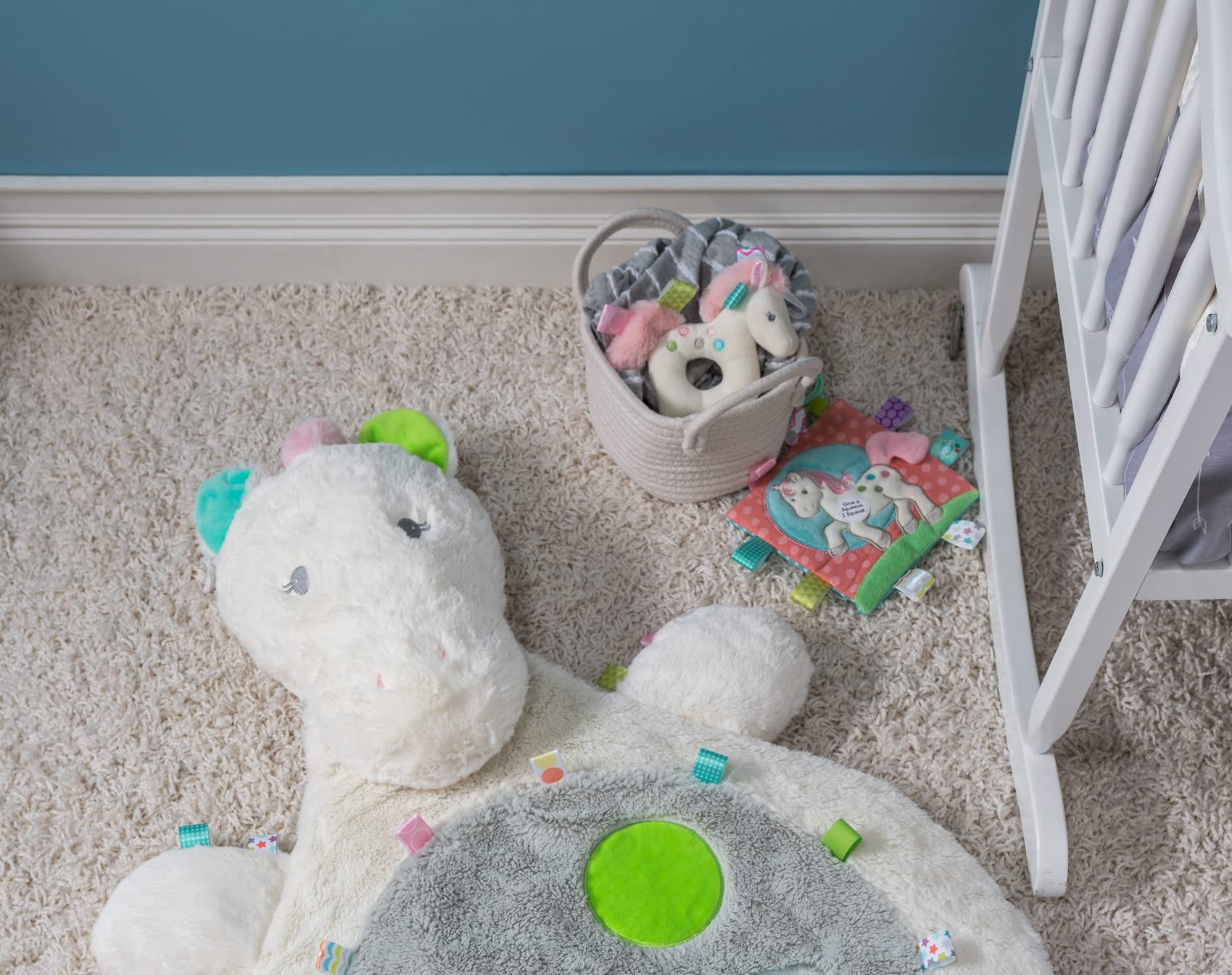 Taggies Painted Pony Crinkle Sensory Toy - 6.5x6.5 Inch Soft Baby Toy with Squeaker and Tags