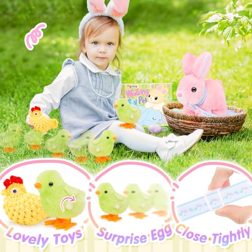 Tagitary Easter Plush Walking Bunny with Sounds and Leash for Toddlers