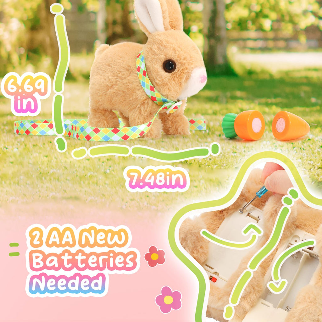 Tagitary Interactive Plush Bunny – Electronic Toy with Hopping, Wiggling Ears, and Sounds for Toddlers