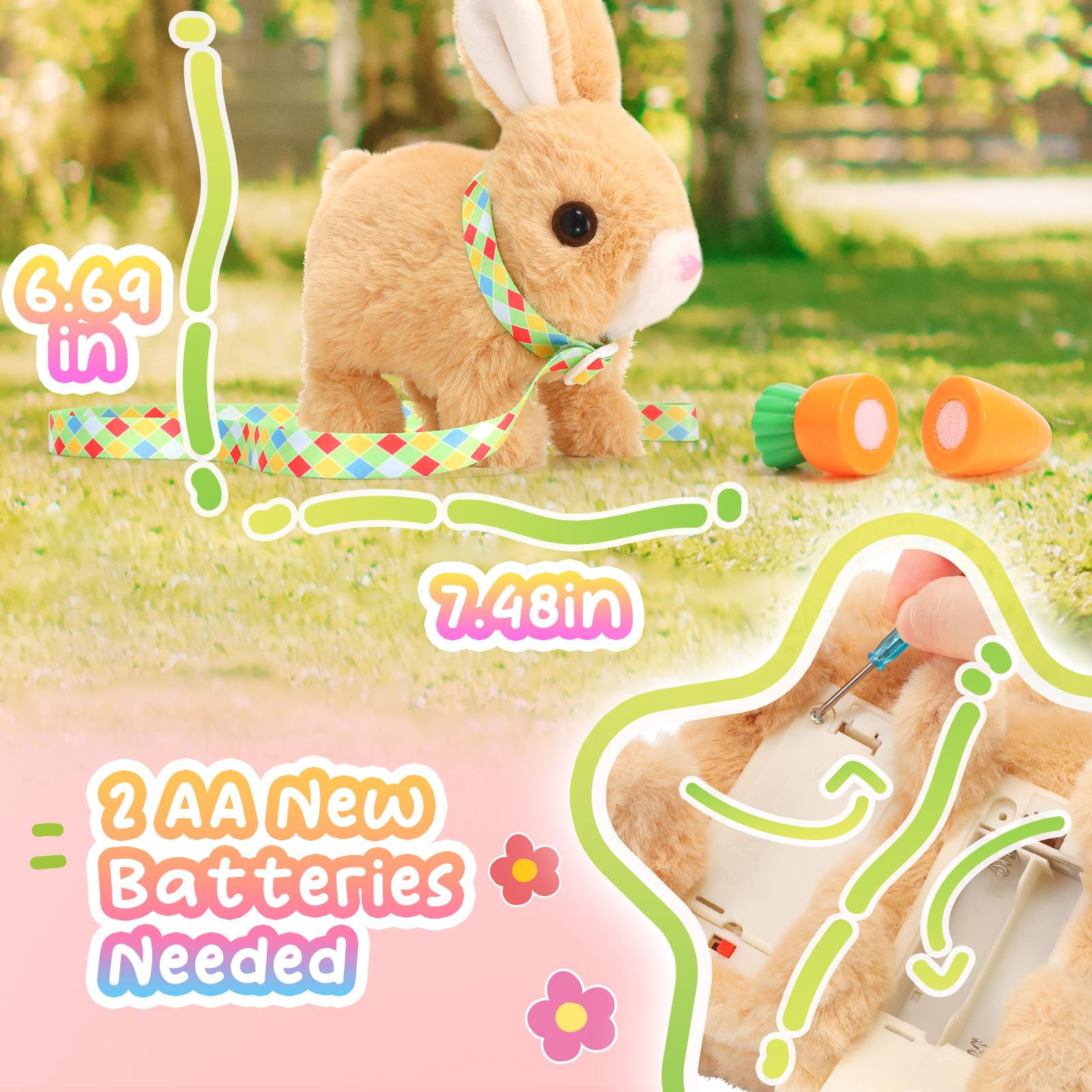 Tagitary Interactive Plush Bunny – Electronic Toy with Hopping, Wiggling Ears, and Sounds for Toddlers