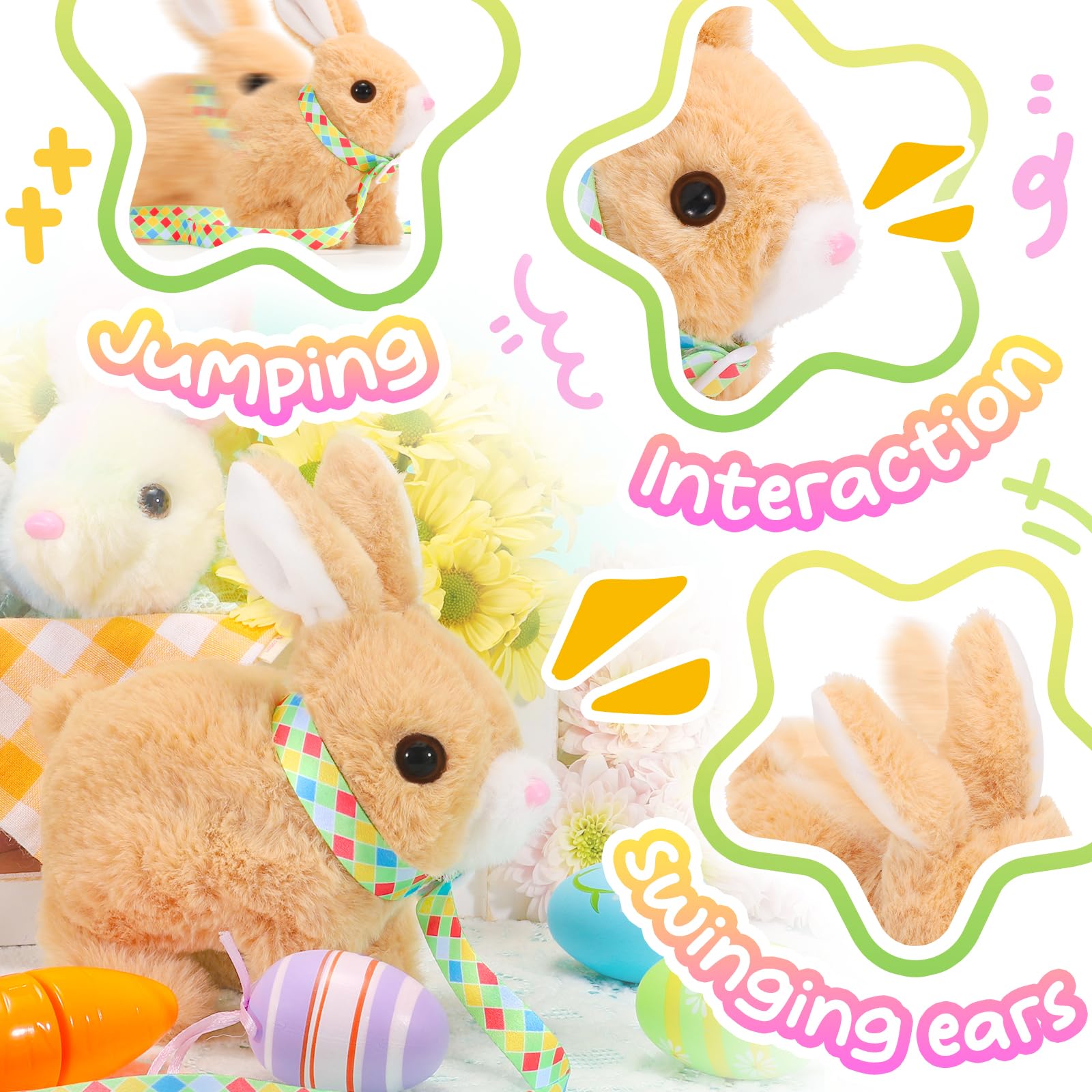 Tagitary Interactive Plush Bunny – Electronic Toy with Hopping, Wiggling Ears, and Sounds for Toddlers