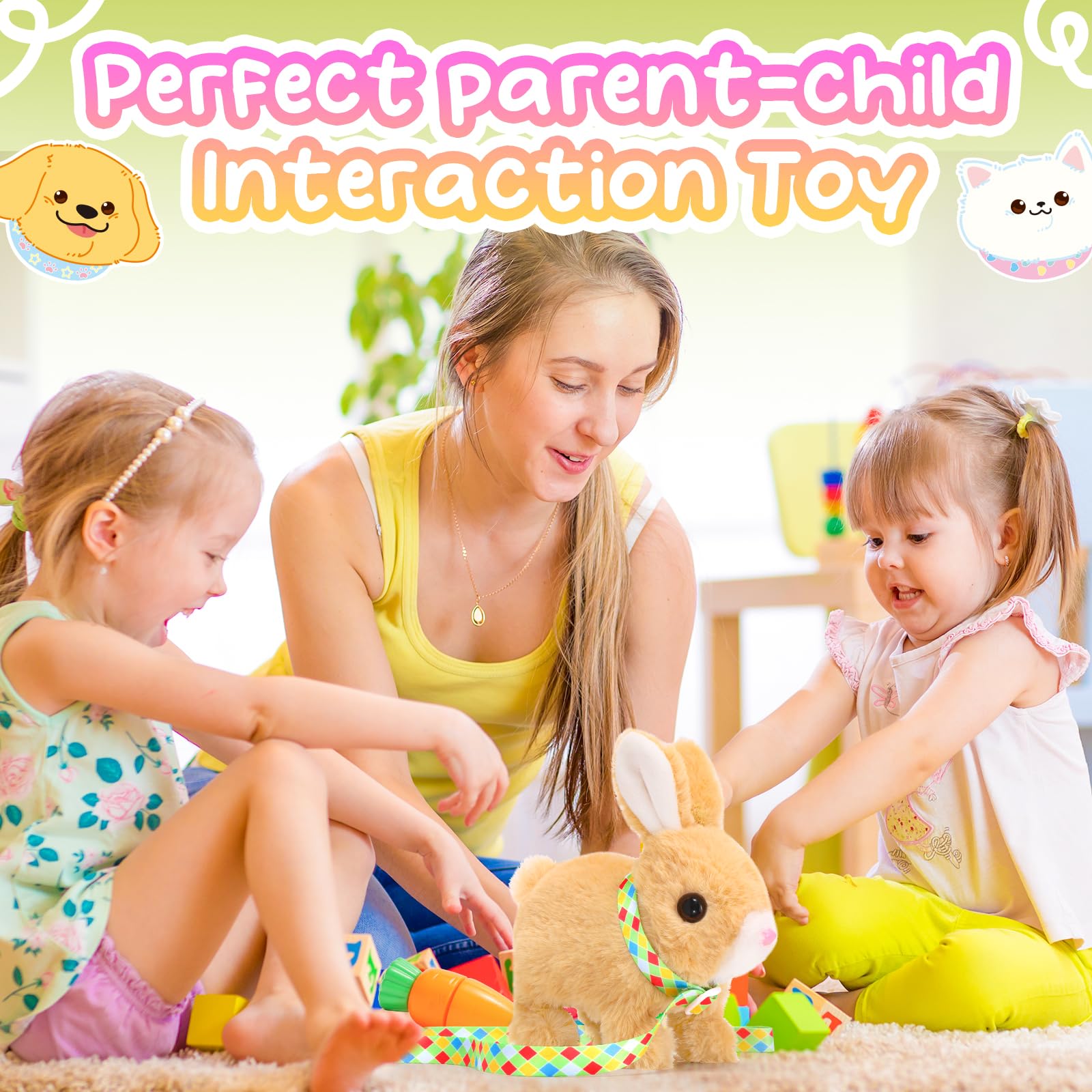 Tagitary Interactive Plush Bunny – Electronic Toy with Hopping, Wiggling Ears, and Sounds for Toddlers