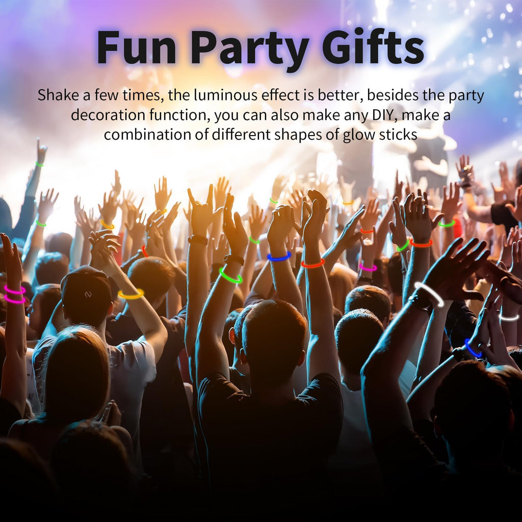 Taikula 60 Pack 8-Inch Blue Glow Sticks with Connectors for Parties and DIY