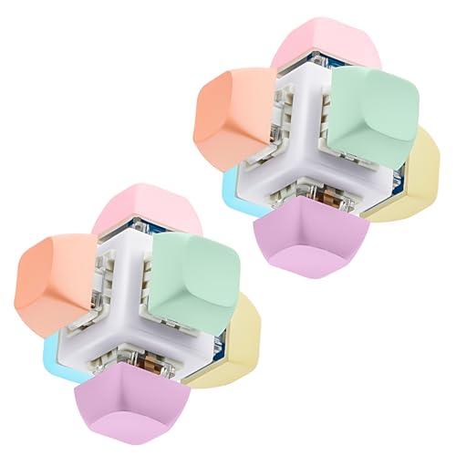 Taiyin 2-Pack Keyboard Fidget Toy – Macaron Color Stress Relief Clicker Keychain