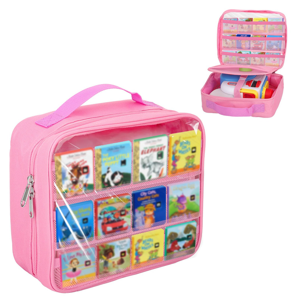 Taladad Carrying Case for Little Tikes Story Dream Machine - Pink Portable Storage Bag with Handle and Transparent Window