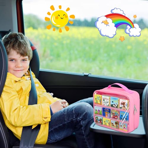 Taladad Carrying Case for Little Tikes Story Dream Machine - Pink Portable Storage Bag with Handle and Transparent Window