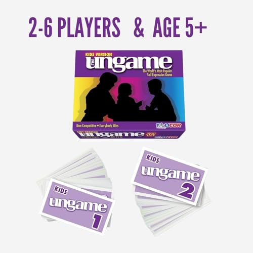 Talicor Pocket UNGAME Kids Edition – Non-Competitive Card Game for Ages 5+ – 140 Question Cards for Light & Serious Conversation