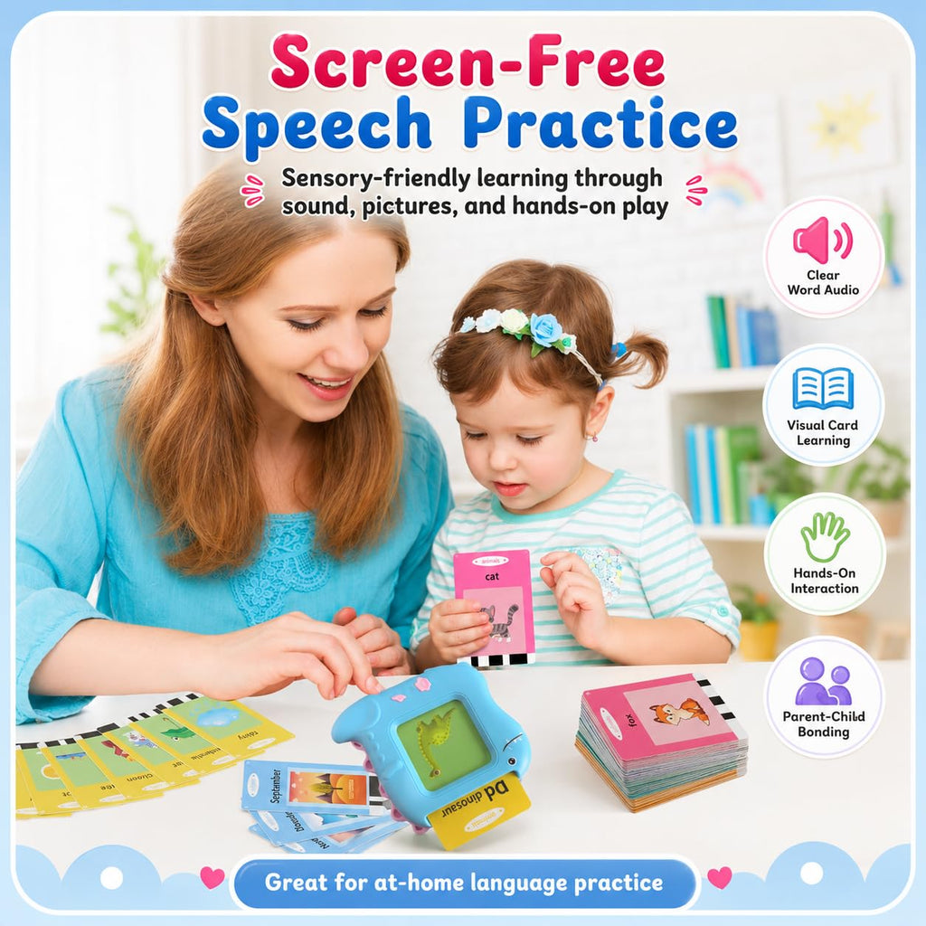 Talking Flash Cards for Toddlers 1-5 Years – 336 Sight Words, Montessori Interactive Speech Therapy Toy
