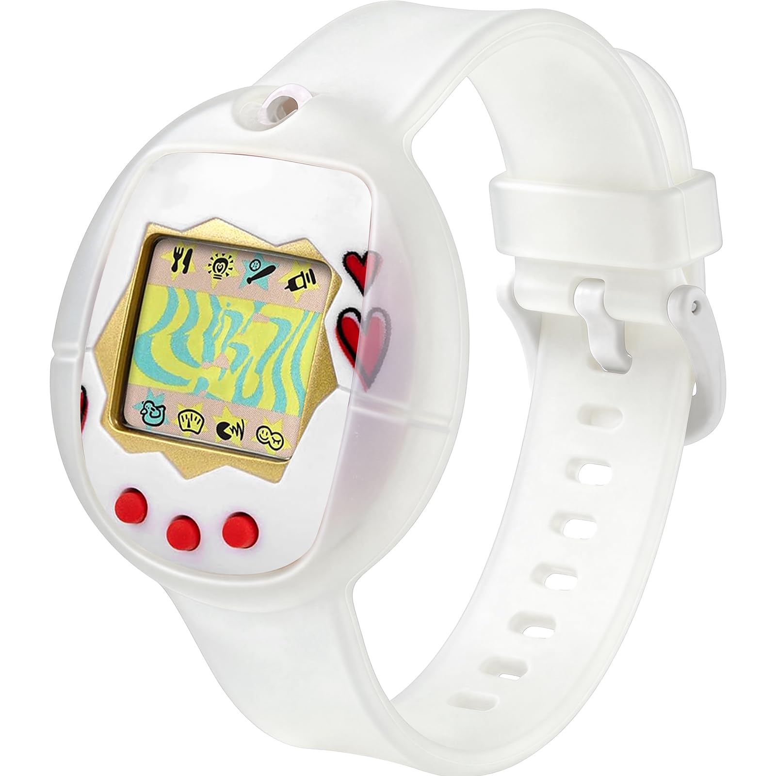 Tamagotchi Original Silicone Wristband Cover (Transparent) - Adjustable Strap, Protective, Easy Clean