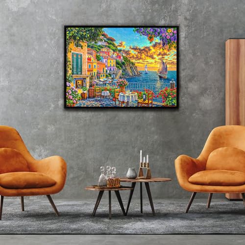 TangComplete 1000-Piece Cinque Terre Jigsaw Puzzle – Romantic Italian Scene for Adults