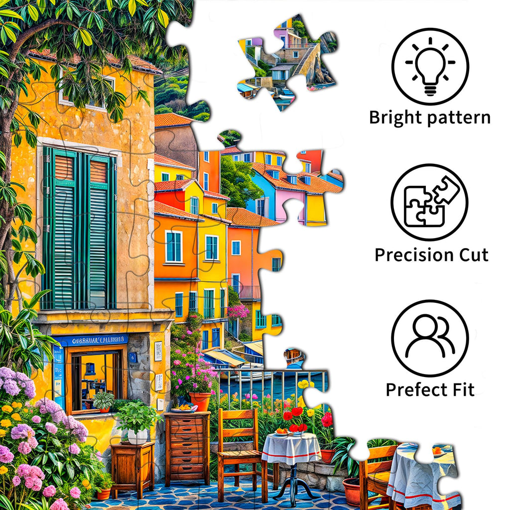 TangComplete 1000-Piece Cinque Terre Jigsaw Puzzle – Romantic Italian Scene for Adults