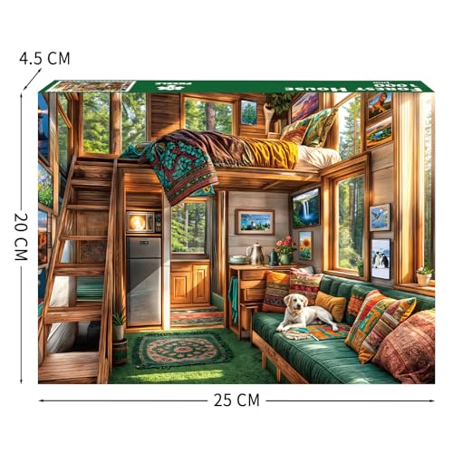 TangComplete 1000 Piece Forest House Jigsaw Puzzle for Adults – Letters on Back, Interlocking, 70x50 cm