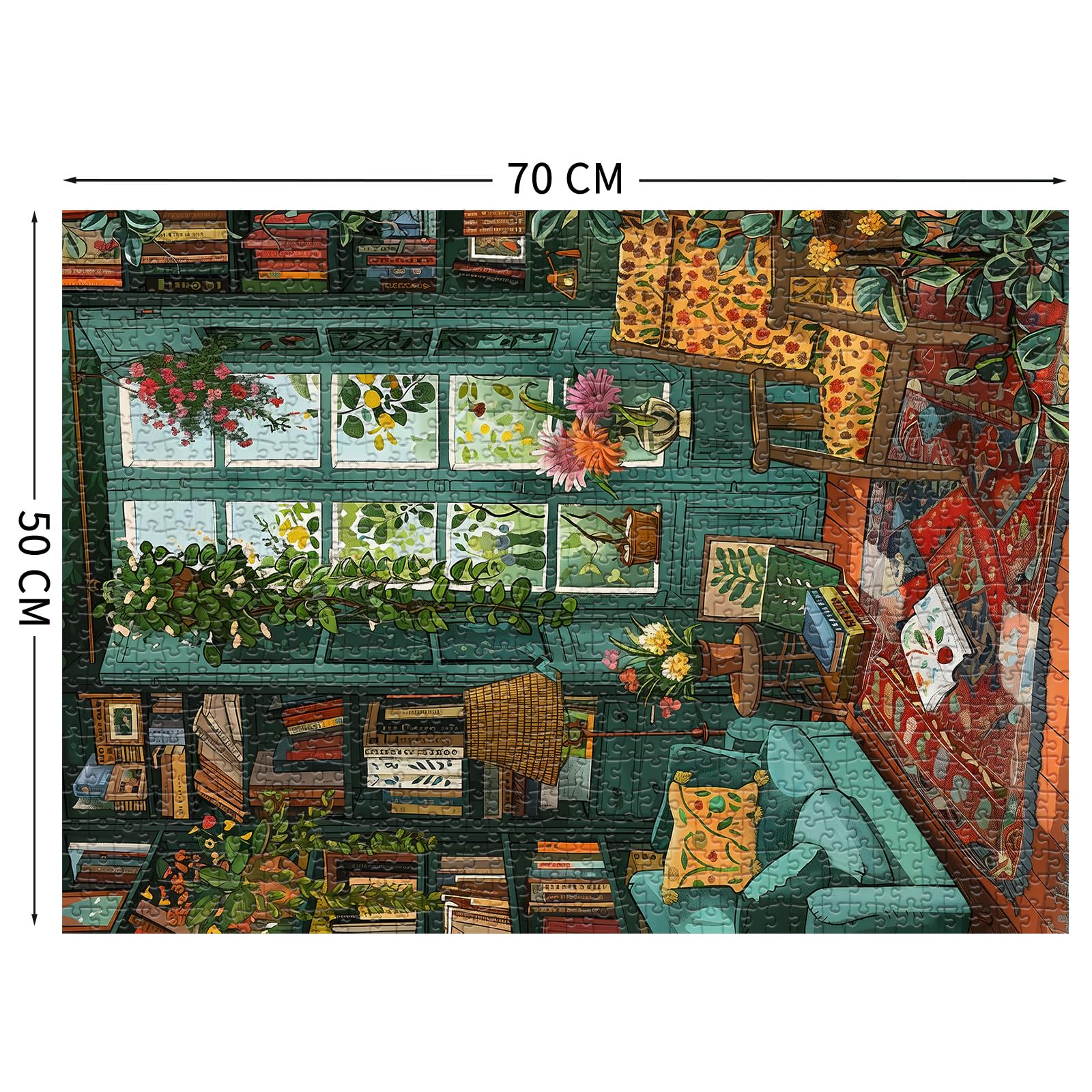 TangComplete 1000-Piece Succulent Jigsaw Puzzle – 27.5x19.7 Inch Adult Puzzle with Poster