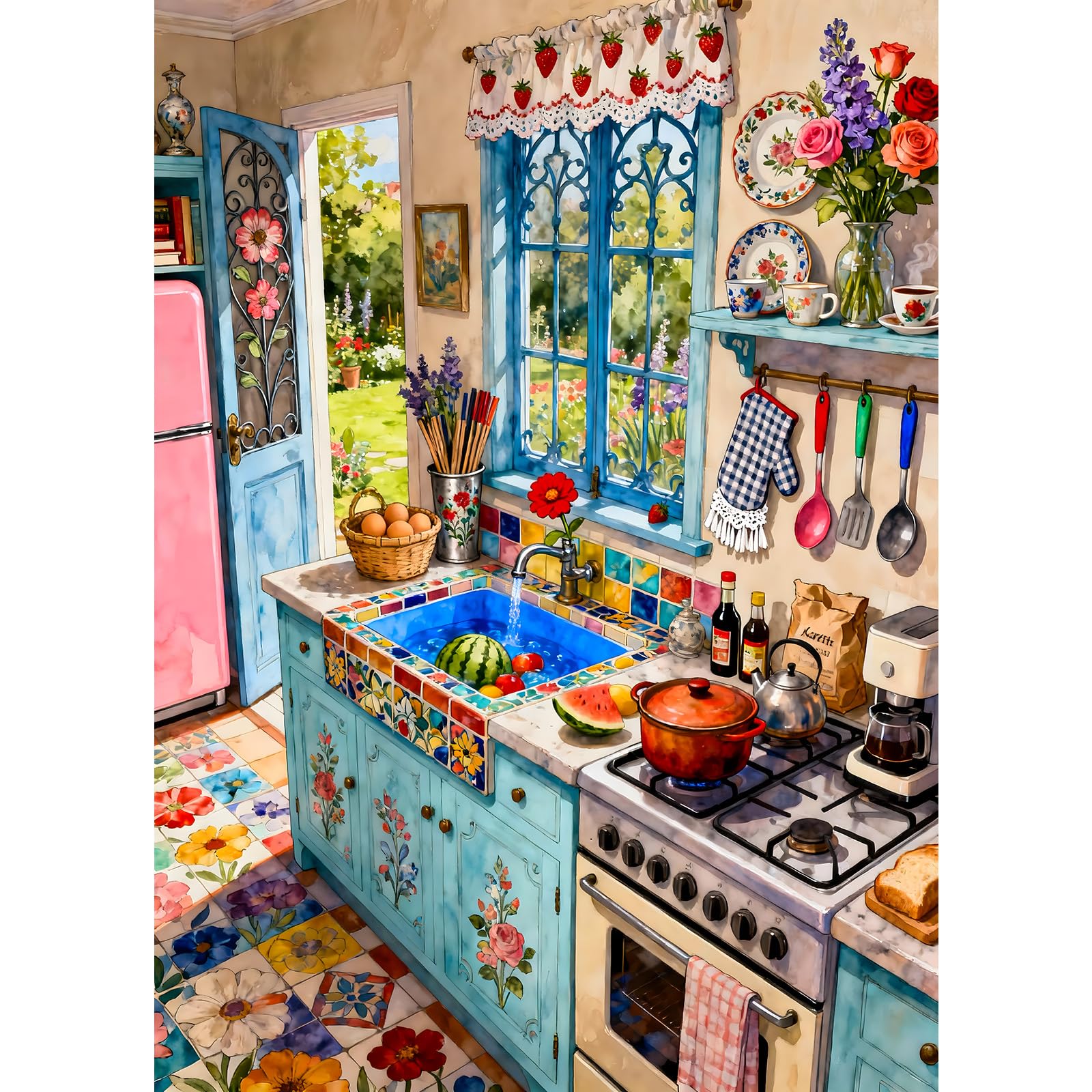TangComplete 500-Piece Jigsaw Puzzle – Cozy Kitchen Theme, Difficult for Adults