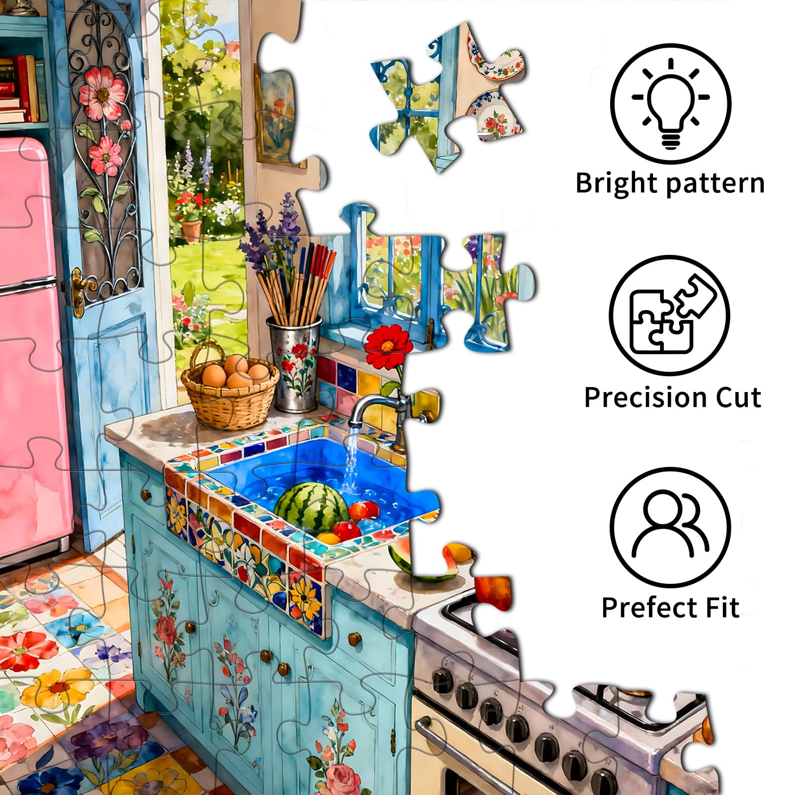 TangComplete 500-Piece Jigsaw Puzzle – Cozy Kitchen Theme, Difficult for Adults