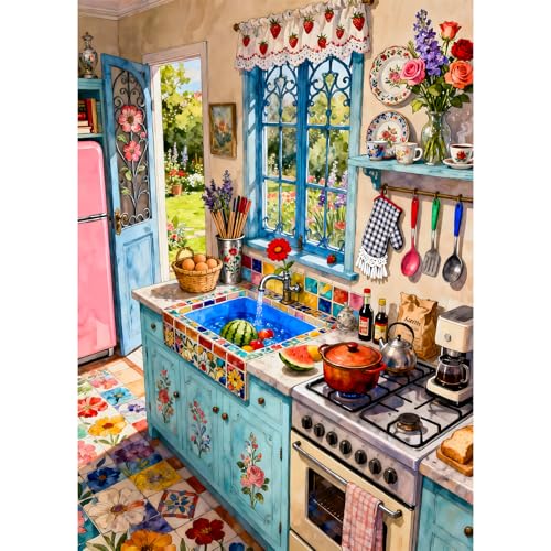 TangComplete 500-Piece Jigsaw Puzzle – Cozy Kitchen Theme, Difficult for Adults
