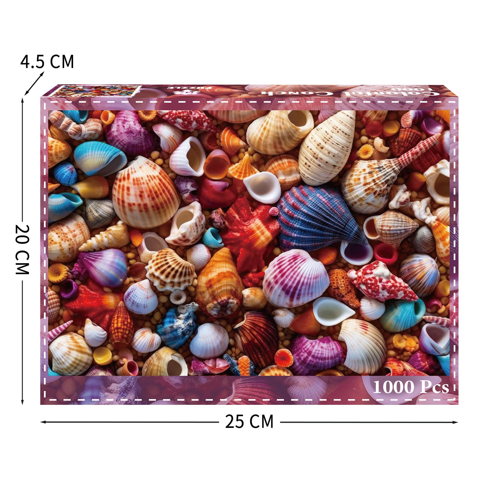 TangComplete Colorful Conch 1000-Piece Jigsaw for Adults – 70x50cm Finished Size, with Poster