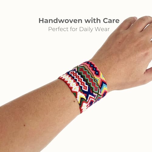 Tangser 12-Pack Handmade Woven Friendship Bracelets – Adjustable Sliding Knot, Colorful Cotton Blend for Kids, Teens & Women