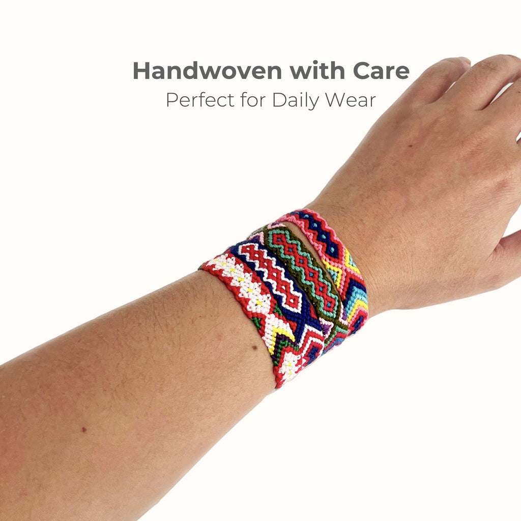 Tangser 12-Pack Handmade Woven Friendship Bracelets – Adjustable Sliding Knot, Colorful Cotton Blend for Kids, Teens & Women