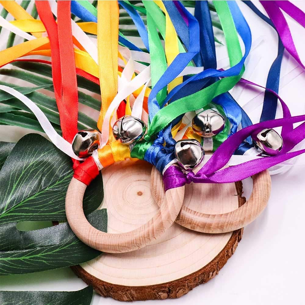 TANOFAR Ribbon Hand Kite – Wooden Sensory Toy for Babies and Toddlers