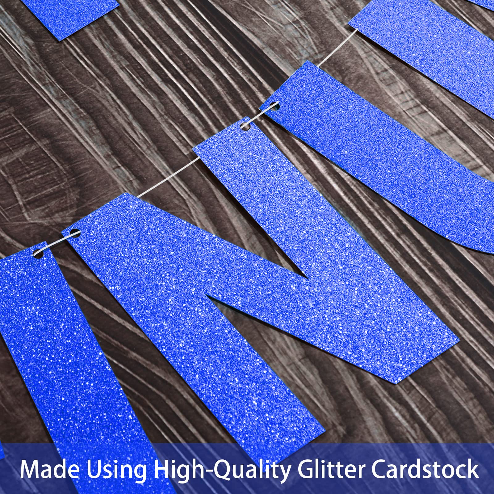 TaoBary 112 Pcs DIY Glitter Letter Kit - Dark Blue Customizable Banner Letters for Party Decor