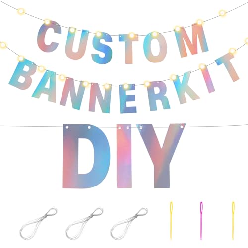 TaoBary 112-Piece Glitter DIY Banner Letter Kit - Holographic Customizable Party Decor