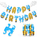TaoBary 2 Pcs Felt Cartoon Birthday Banner – Reusable 3D Pre-Strung Hanging Bunting for Kids