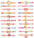 TAOMOCO 20-Pack Rainbow Unicorn Bracelets for Girls - Stretchy Beaded Friendship Bracelet Set Party Favors