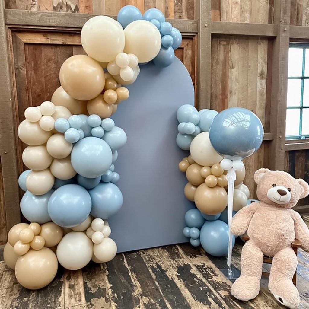 TAOYE Dusty Baby Blue & Beige Balloon Arch Kit – 98 Pcs Balloon Garland for Baby Shower, Birthday Party Decorations