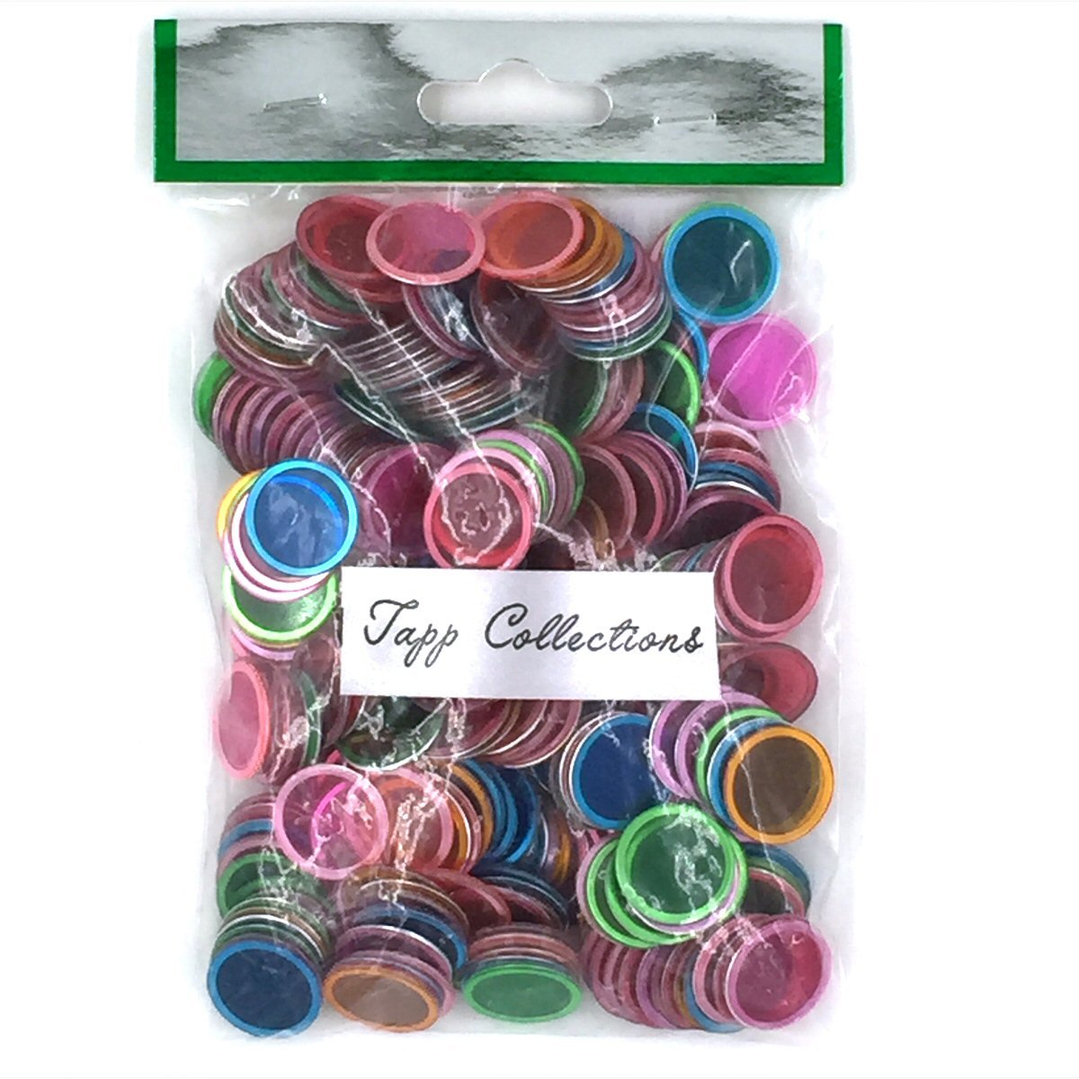 Tapp Collections Bingo Transparent Chips 300-Pack - 3/4 inch, Assorted Colors, Non-Toxic, Magnetic