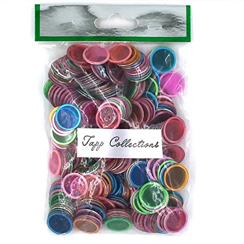 Tapp Collections Bingo Transparent Chips 300-Pack - 3/4 inch, Assorted Colors, Non-Toxic, Magnetic