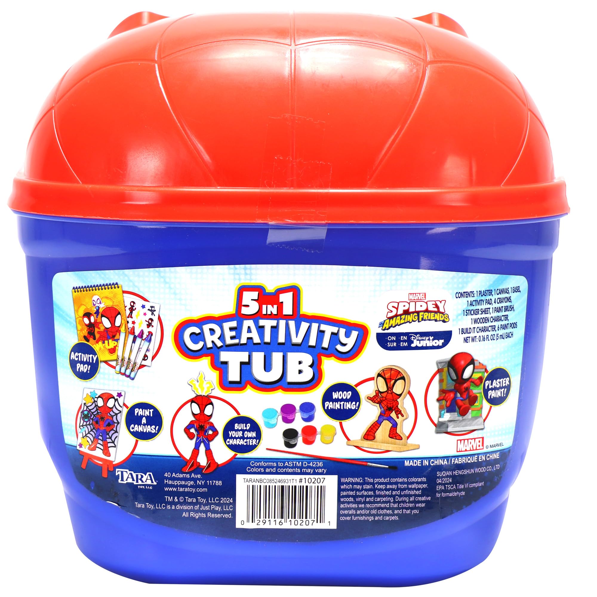 Tara Toys Spidey 5-in-1 Creativity Tub – Multi-Activity Craft Kit for Kids Ages 3+
