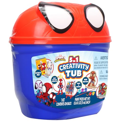 Tara Toys Spidey 5-in-1 Creativity Tub – Multi-Activity Craft Kit for Kids Ages 3+
