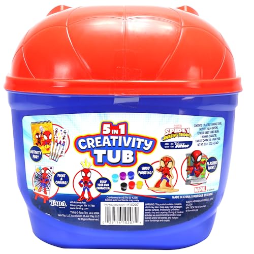 Tara Toys Spidey 5-in-1 Creativity Tub – Multi-Activity Craft Kit for Kids Ages 3+