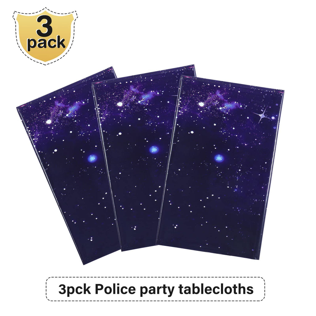 Tatuo 3 Pack Galaxy Plastic Table Cover – 54x108 Inch Space Themed Disposable Tablecloth for Birthday Parties & Events