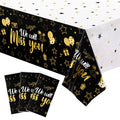 Tatuo 3 Pack We Will Miss You Tablecloth - Gold Going Away Party Decorations, Disposable PE Plastic Table Cover for Farewell, Retirement, Graduation