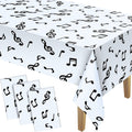 Tatuo Musical Notes Plastic Tablecloths for Party Decorations, 3 Pack, 108x54 Inch