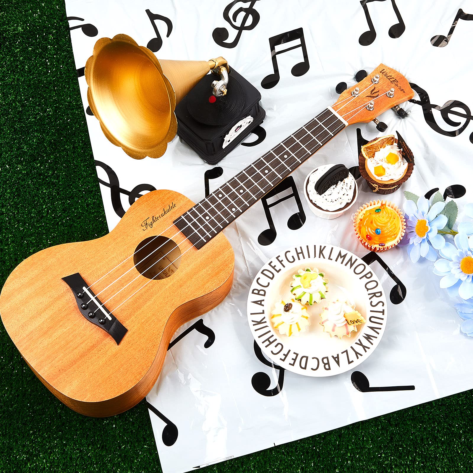 Tatuo Musical Notes Plastic Tablecloths for Party Decorations, 3 Pack, 108x54 Inch