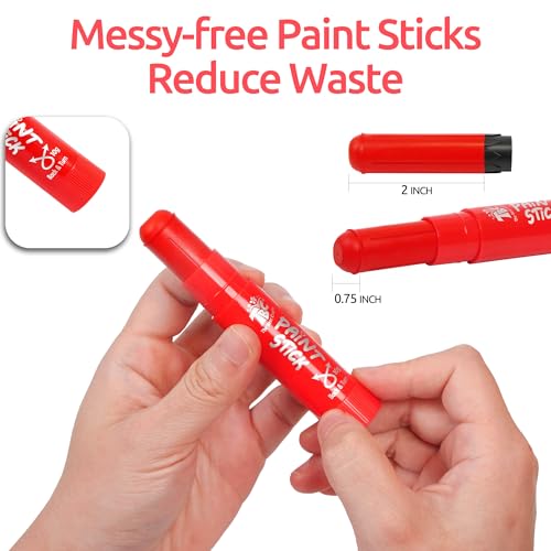TBC The Best Crafts Paint Sticks, 12 Pastel Colors, Washable Non-Toxic Tempera Paint Sticks for Kids